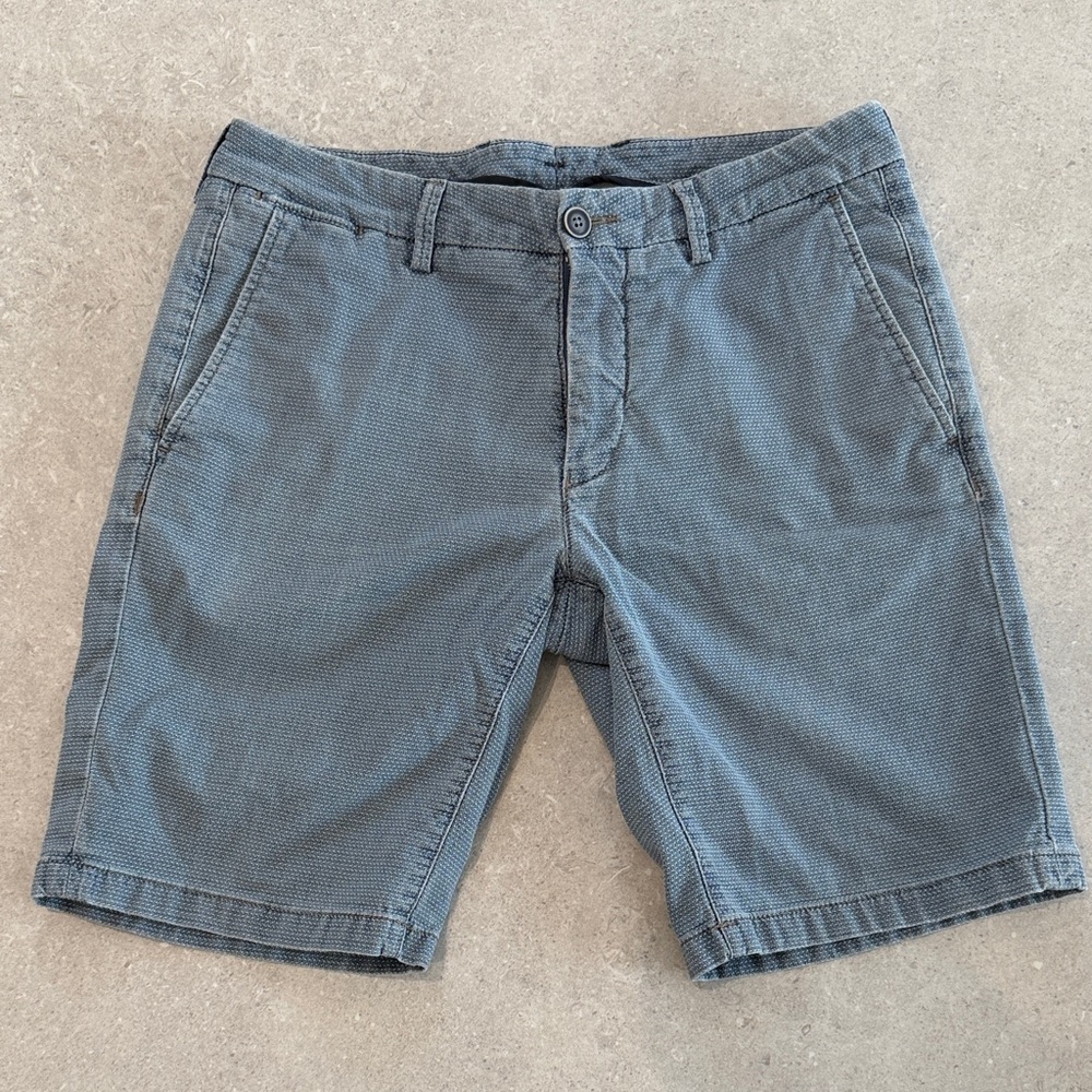 Saks Men's Casual Textured Short in Slate Blue
